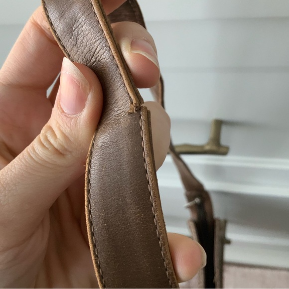 Vintage Y2K 90’S VALENTINO Cross Body Purse Leather Canvas Brown Made in Italy - Picture 14 of 16